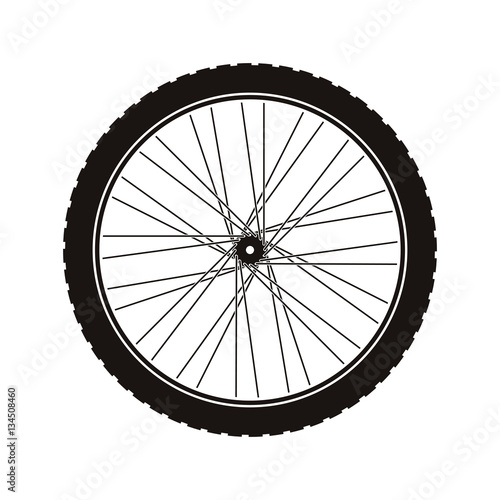 Bike wheel tire icon vector illustration graphic