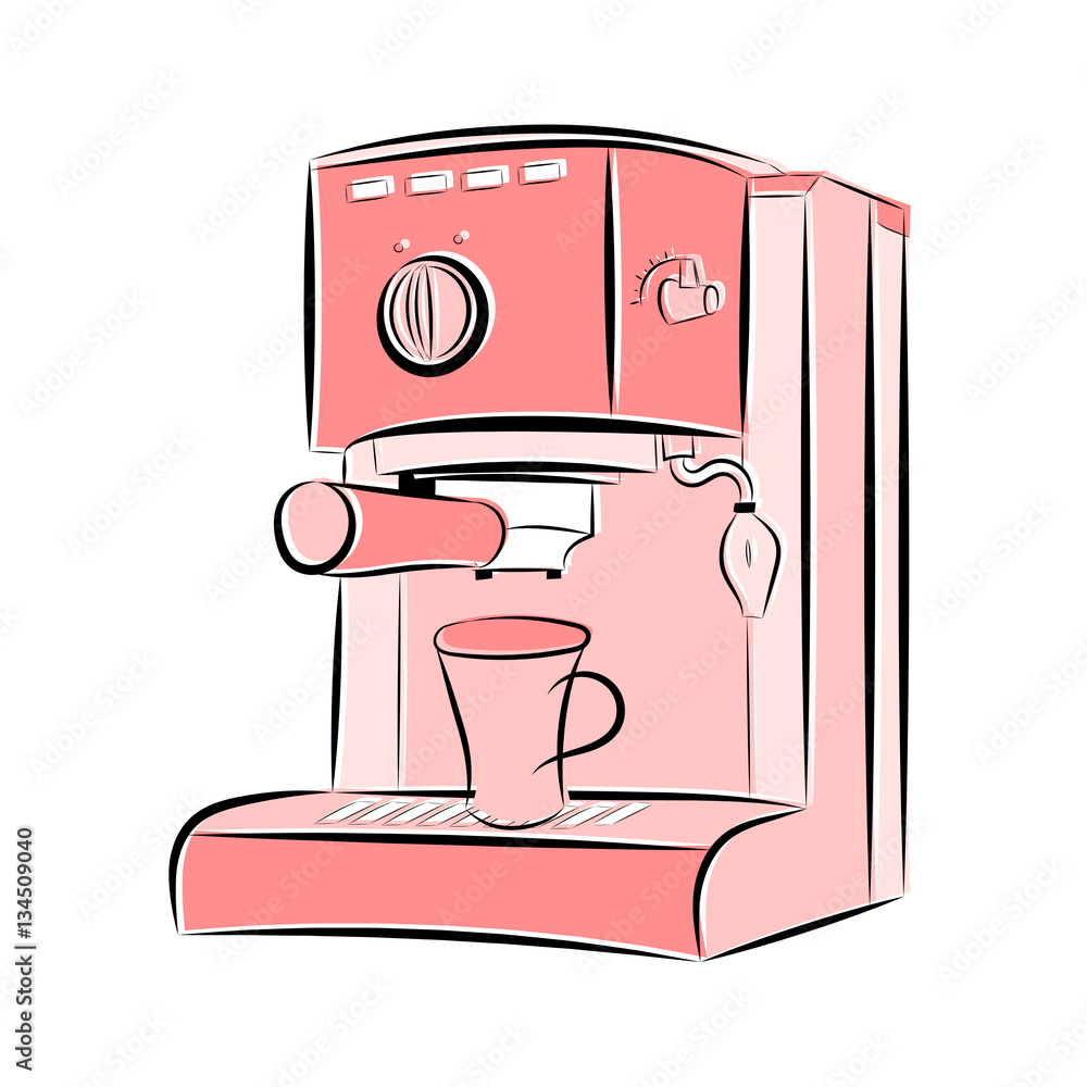 coffee machine makes two cup hot coffee 774960 Stock Photo at Vecteezy