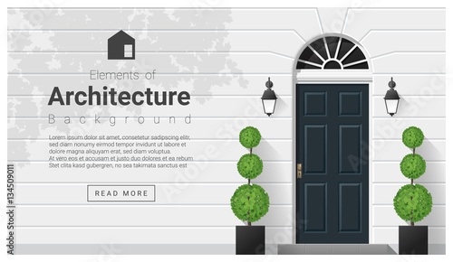 Elements of architecture , front door background , vector ,illustration