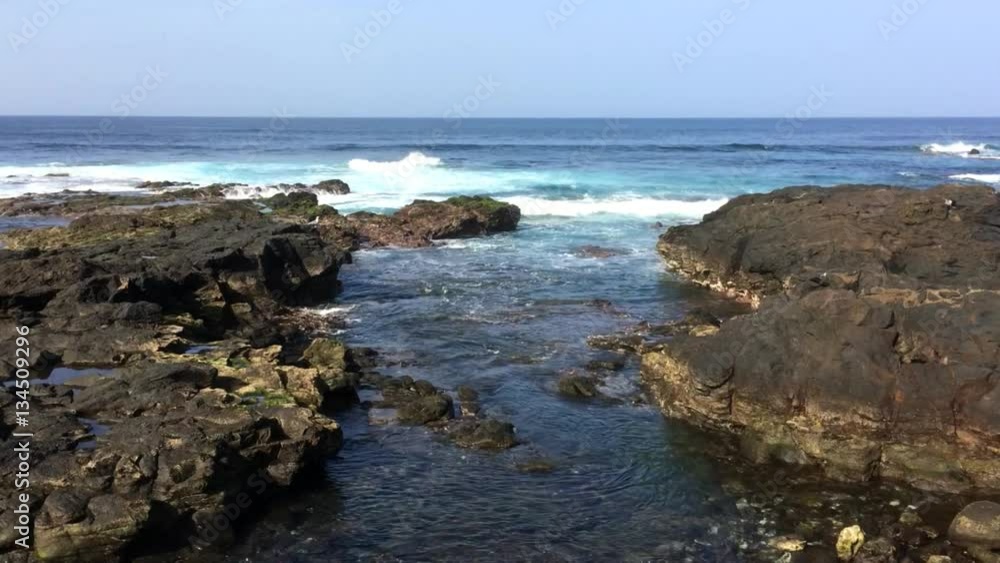 Strand auf Teneriffa mit erstarrter Magma Strand auf Teneriffa mit erstarrter Magma