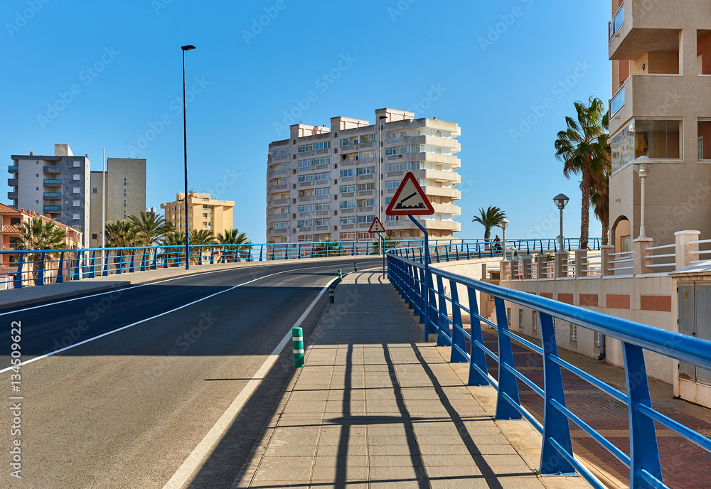 Bascule bridge of La Manga. Spain Bascule bridge of La Manga. Spain