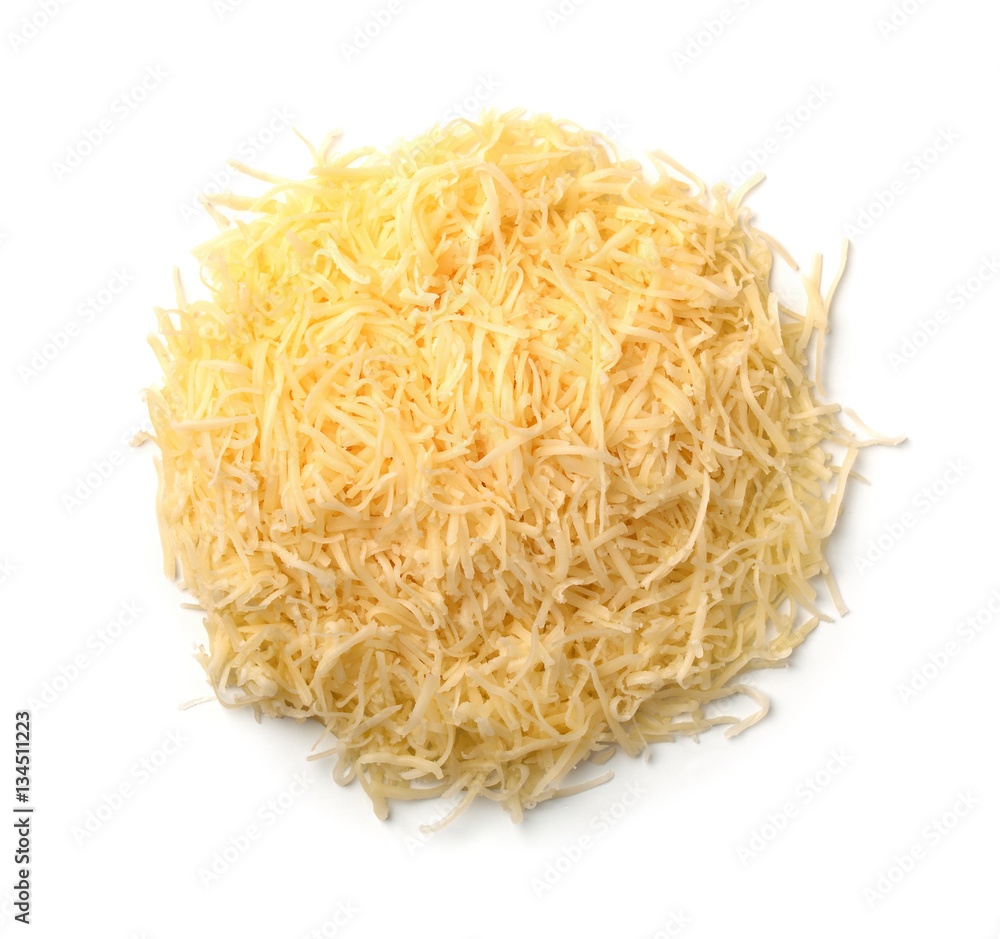Top view of grated cheese