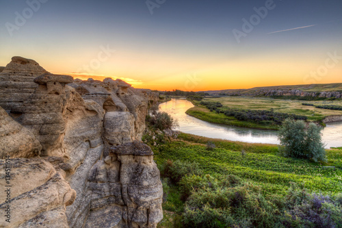 Sunrise at Writing-on-Stone Provincial Park in Alberta, Canada. 