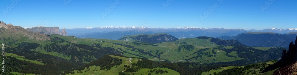 Seiser Alm Panorama / Aussicht von Schlern bis zur Raschötz