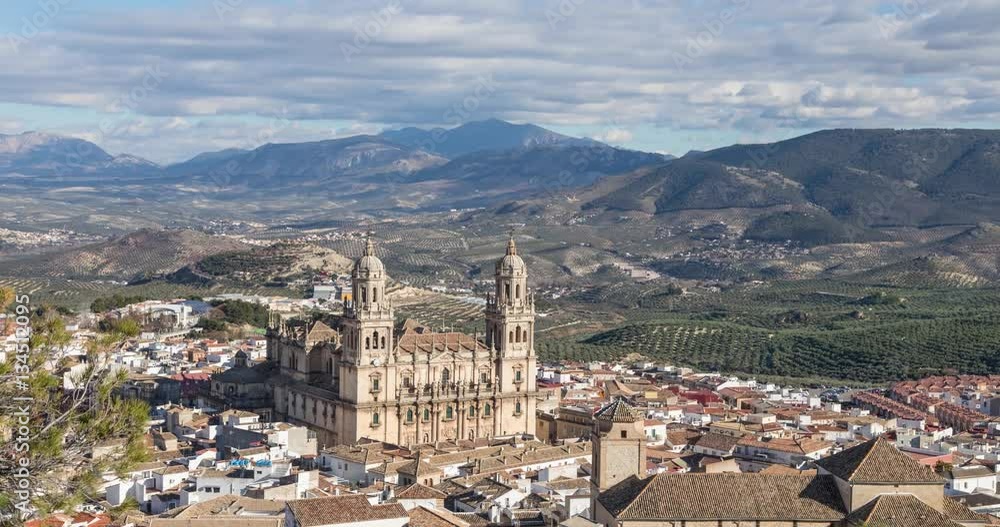 Static view on Cathedral of Jaen in the day (time lapse video)
Static view on Cathedral of Jaen in the day (time lapse video)