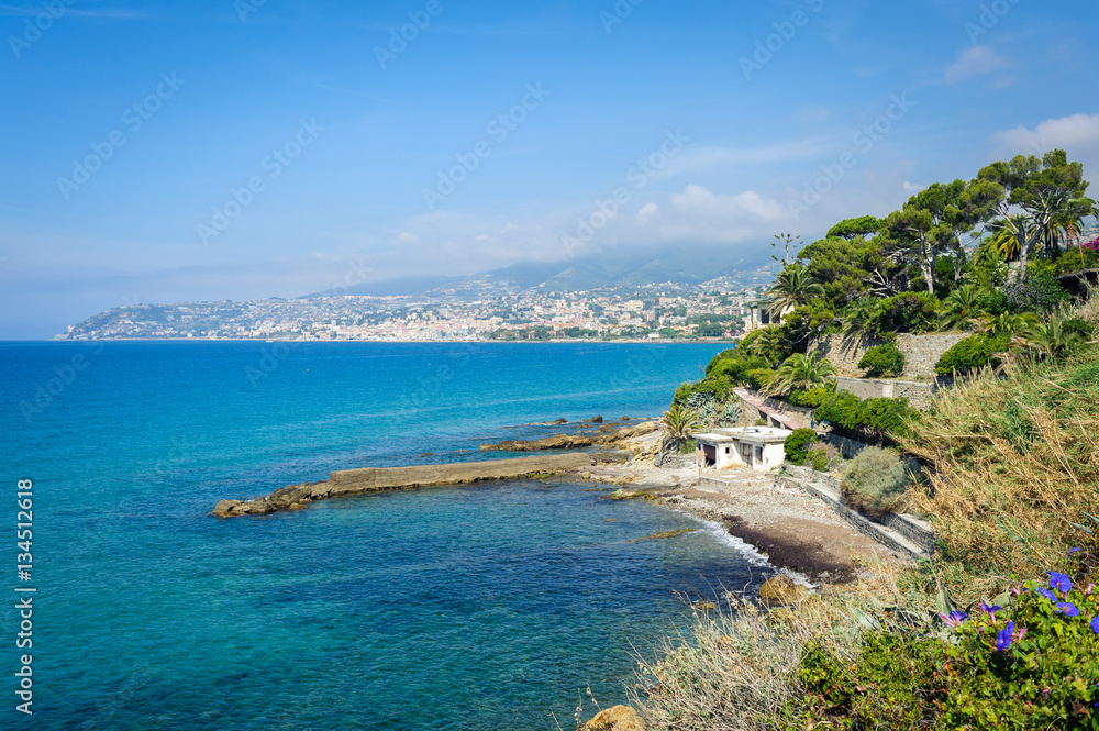 view of the coast of the Ligurian Sea
