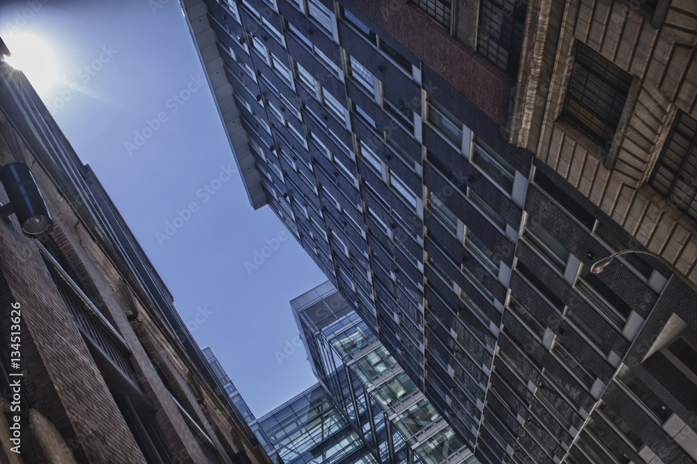 Fototapeta premium Old apartment buildings exteriors background