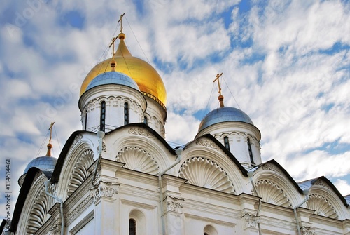 Moscow Kremlin. Archangels church. Color photo.
