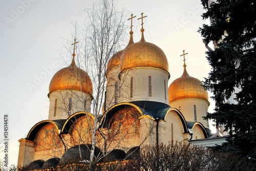 Moscow Kremlin. Dormition church. Color photo.