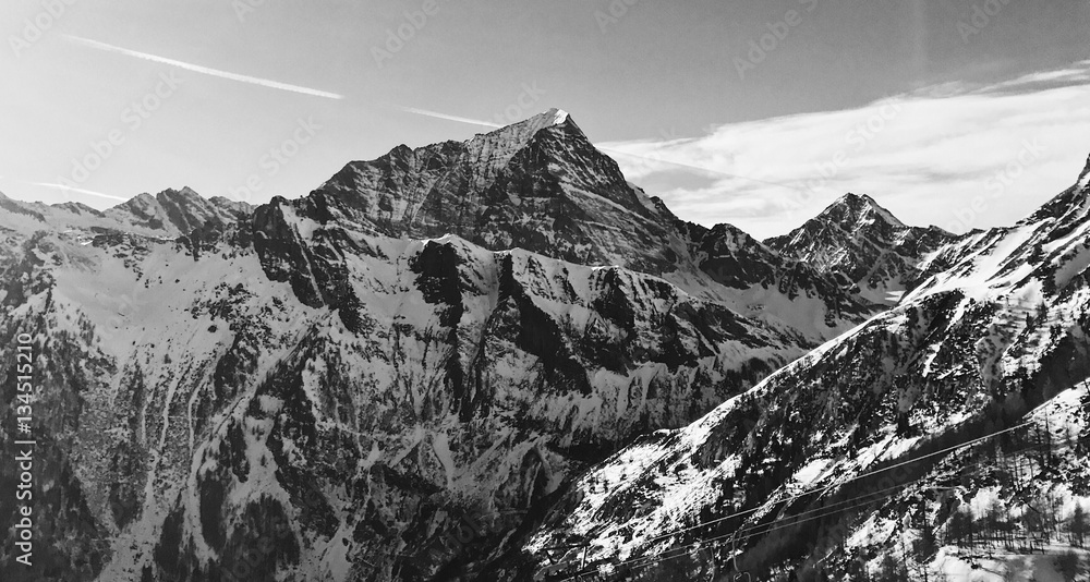 Fototapeta Snowy landscape - Italian alps