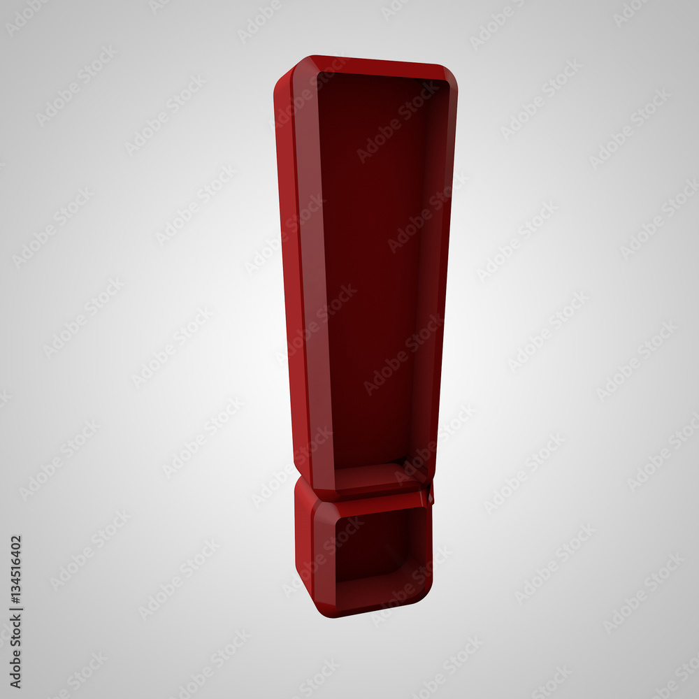 Big red exclamation mark made in 3D Big red exclamation mark made in 3D