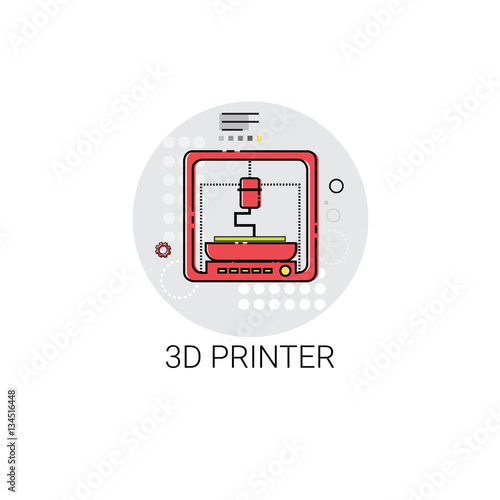 3d Printer Modern Technology Icon Vector Illustration