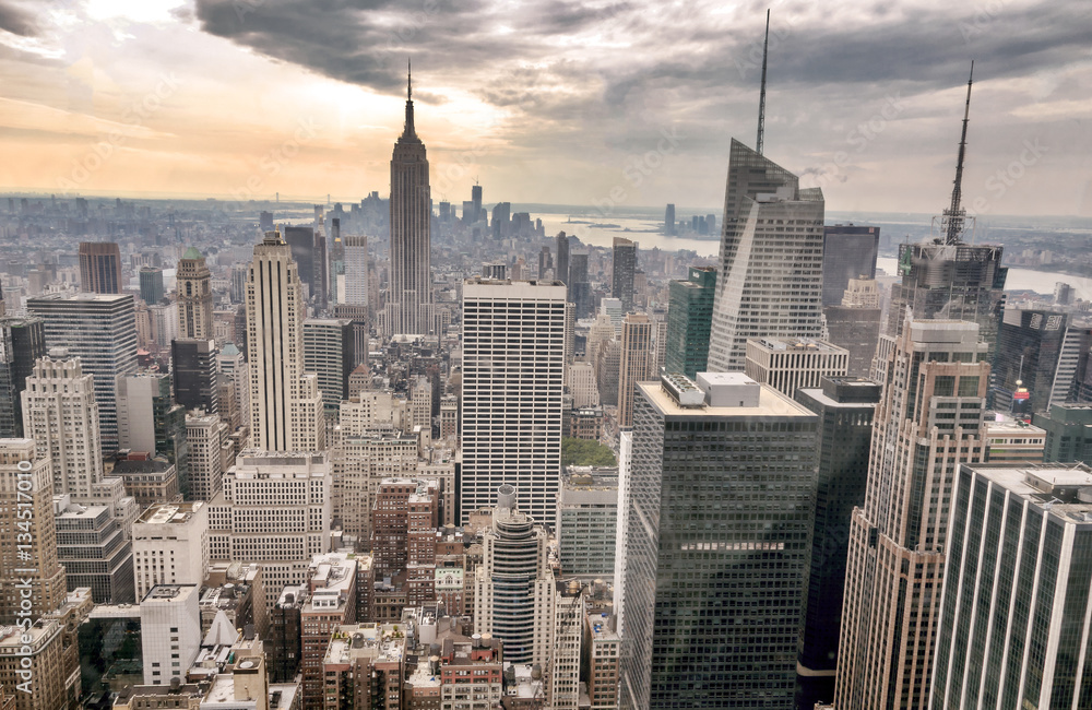 View of New York city midtown buildings