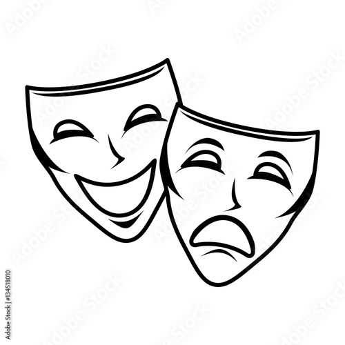theater mask isolated icon vector illustration design