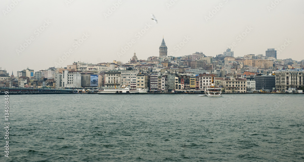 Istanbul ,Turkey -February 26, 2014:View of Istanbul on the Bosp