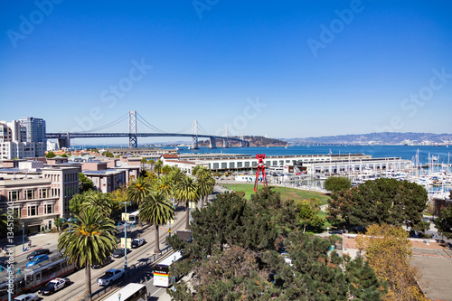The Bay Bridge from San Francisco, California.