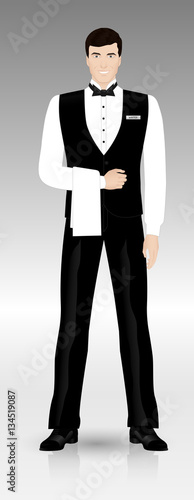 waiter in full growth