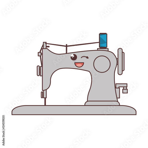 sewing machine comic character isolated icon vector illustration design
