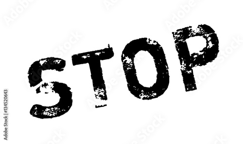 Stop rubber stamp. Grunge design with dust scratches. Effects can be easily removed for a clean, crisp look. Color is easily changed.