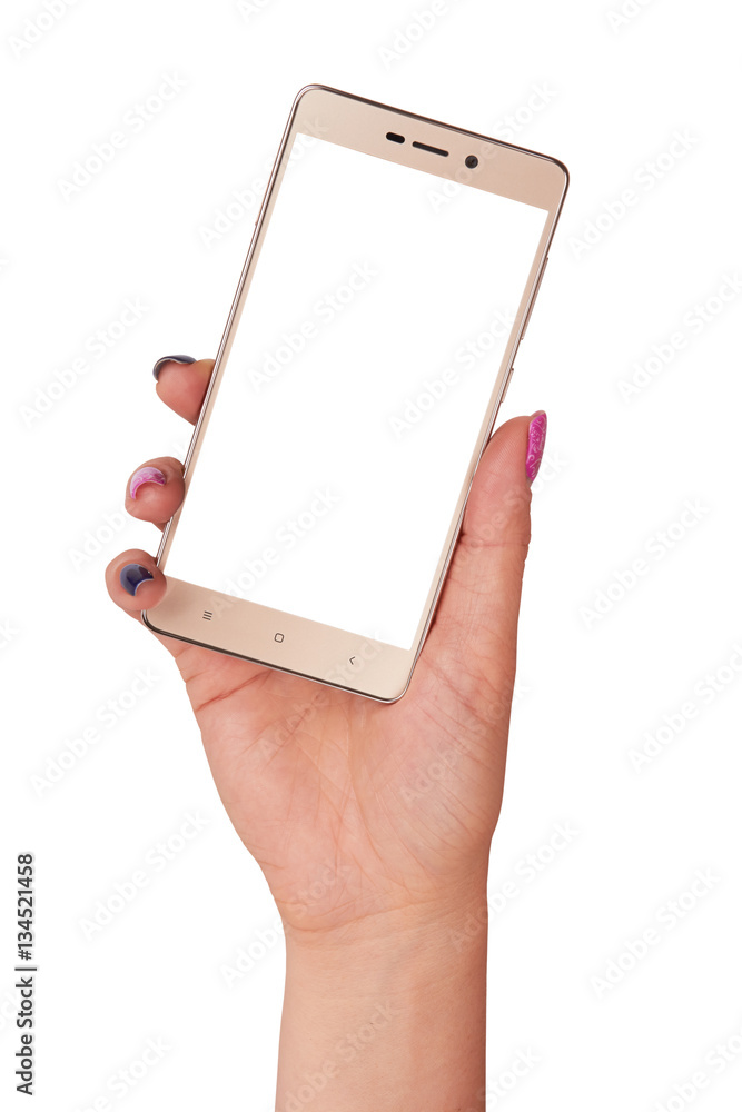 gold smartphone isolated