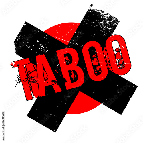 Taboo rubber stamp. Grunge design with dust scratches. Effects can be easily removed for a clean, crisp look. Color is easily changed.