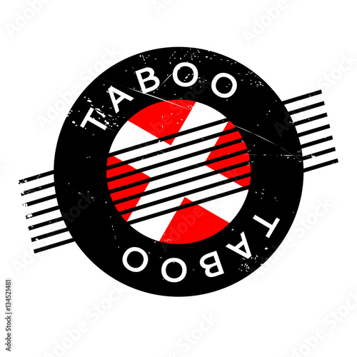 Taboo rubber stamp. Grunge design with dust scratches. Effects can be easily removed for a clean, crisp look. Color is easily changed.