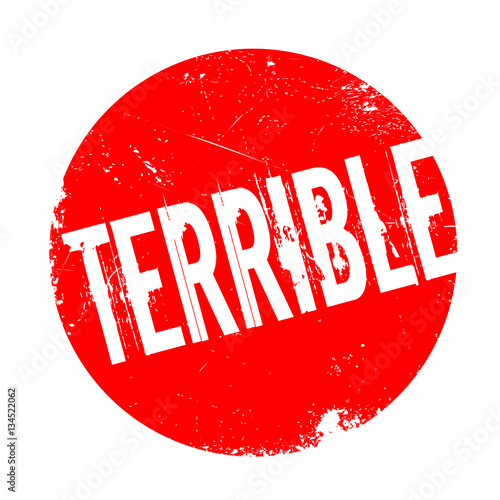 Terrible rubber stamp. Grunge design with dust scratches. Effects can be easily removed for a clean, crisp look. Color is easily changed.