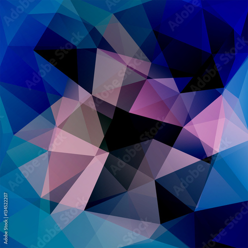 Abstract mosaic background. Triangle geometric background. Design elements. Vector illustration. Blue  pink colors.