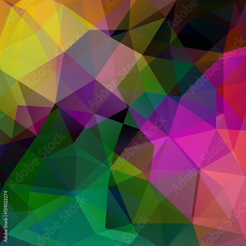 Background of geometric shapes. Colorful mosaic pattern. Vector EPS 10. Vector illustration. Green, yellow, black, pink, purple colors.