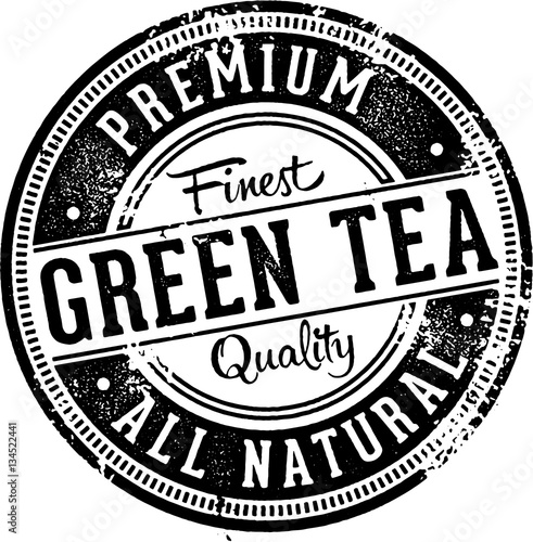 Premium Green Tea Vintage Stamp
