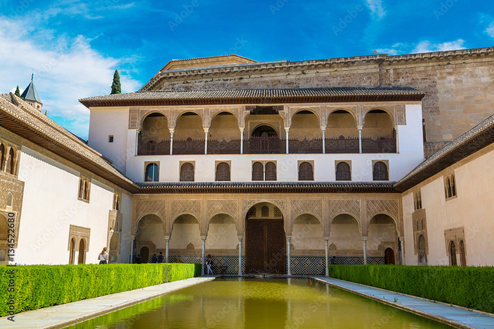 Court of Myrtles Alhambra in Granada