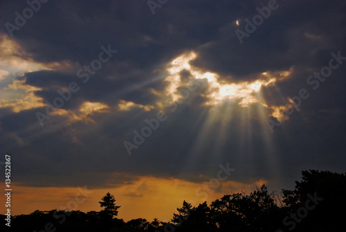 Sun breaking through the clouds