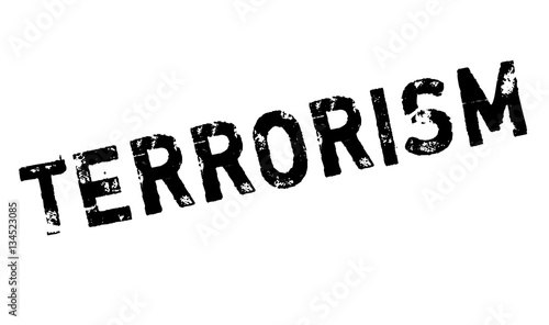 Terrorism rubber stamp. Grunge design with dust scratches. Effects can be easily removed for a clean, crisp look. Color is easily changed.