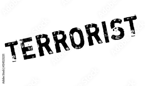 Terrorist rubber stamp isolated on white background