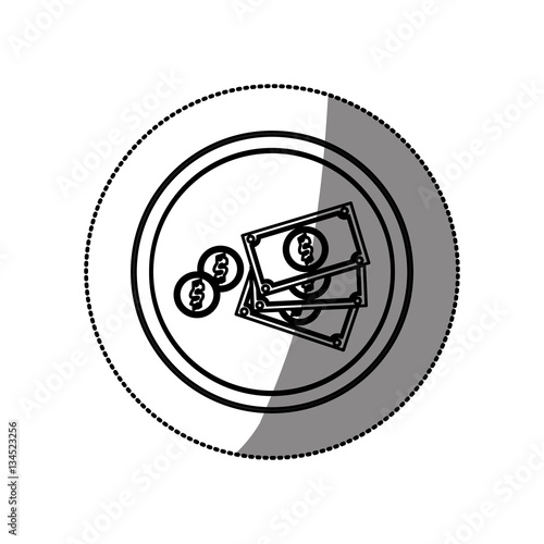 Billets and coins icon vector illustration graphic design