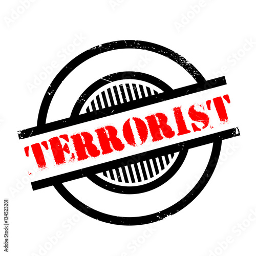 Terrorist rubber stamp isolated on white background