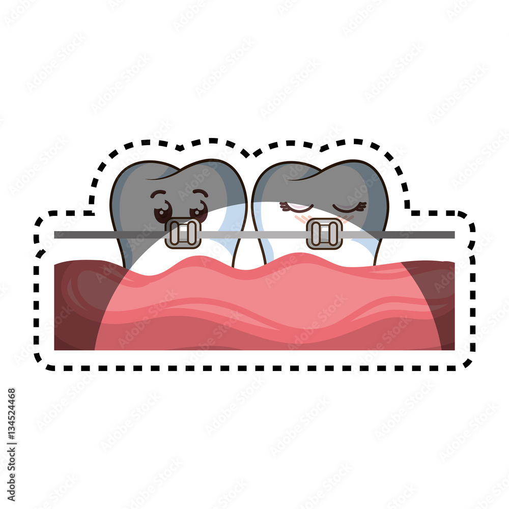 set teeth funny character kawaii style vector illustration design set teeth funny character kawaii style vector illustration design