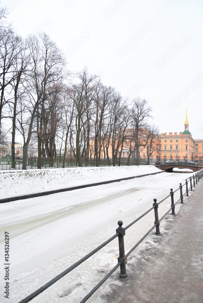 Fototapeta premium Swan Canal at winter.
