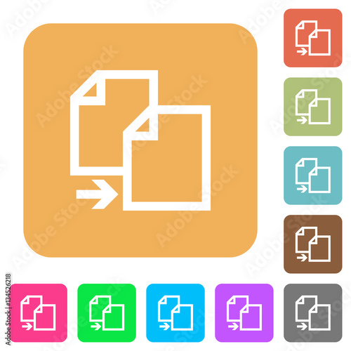 Copy item rounded square flat icons