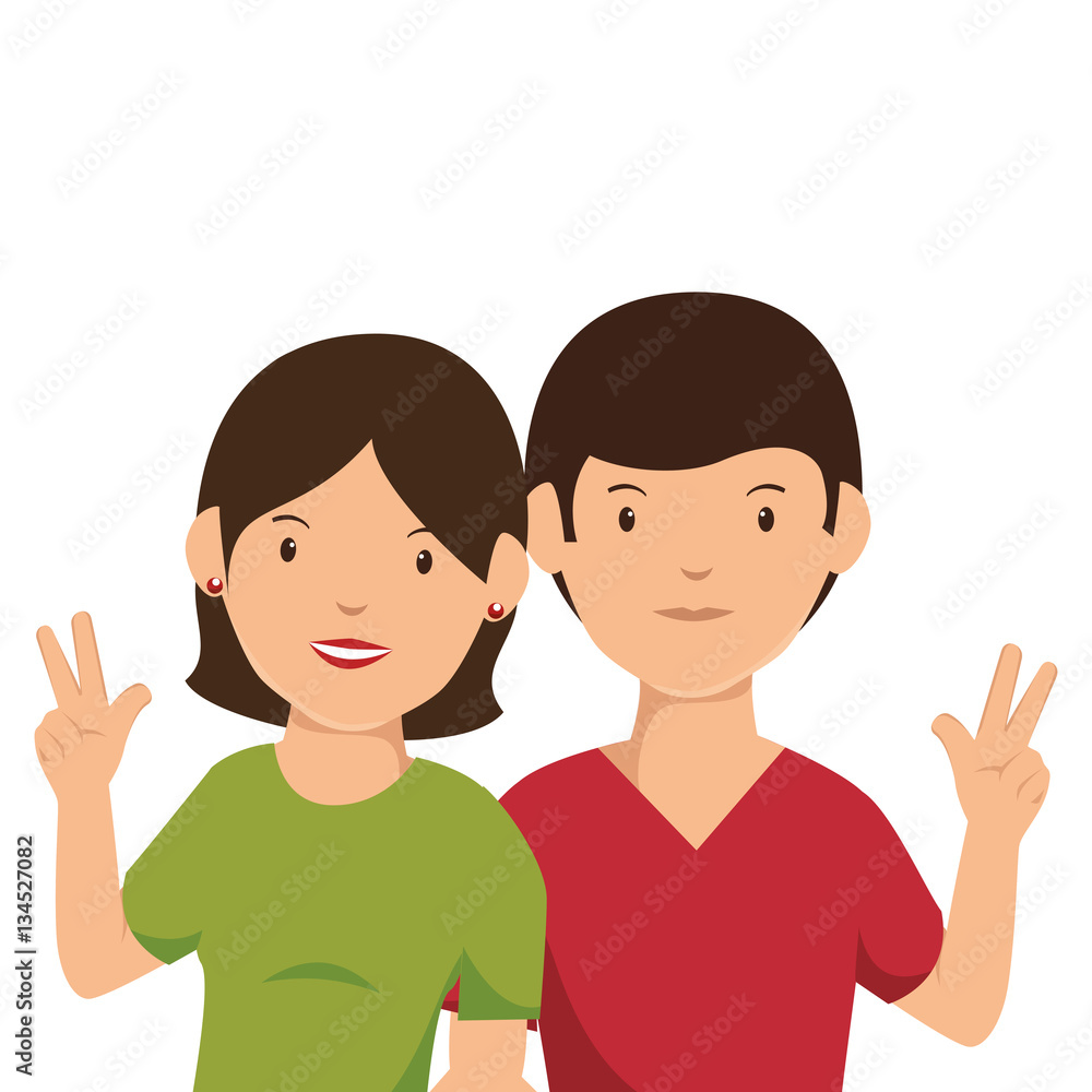 couple avatars characters isolated icon vector illustration design couple avatars characters isolated icon vector illustration design