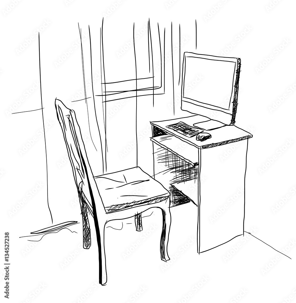 135,488 Office Table Sketch Images, Stock Photos & Vectors | Shutterstock