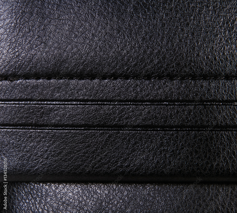 black leather background with margins, rough pattern