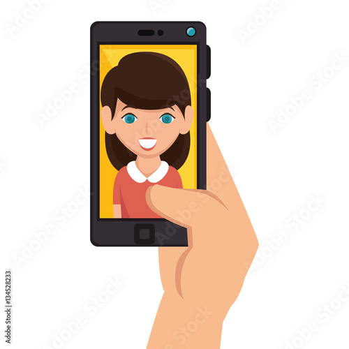 selfie photography technology icon vector illustration design