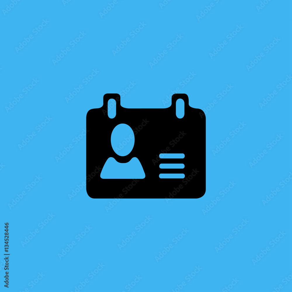 Identification card icon. flat design Identification card icon. flat design