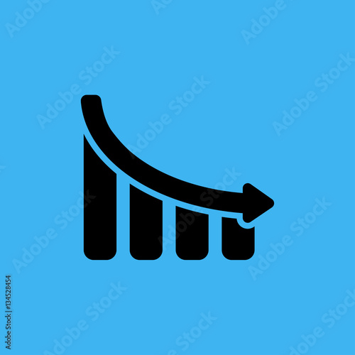 Declining Graph vector icon. flat design