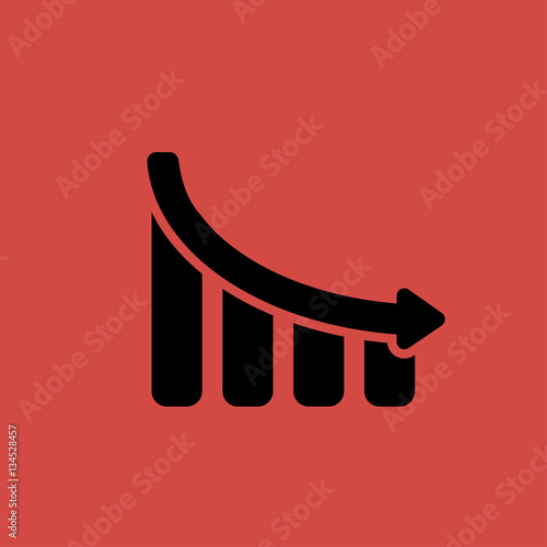 Declining Graph vector icon. flat design