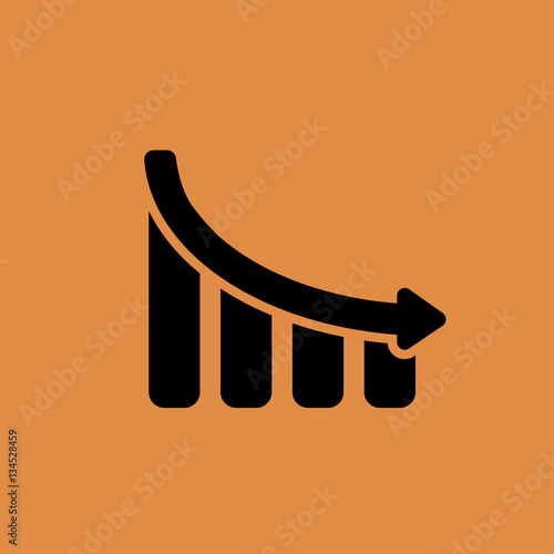 Declining Graph vector icon. flat design