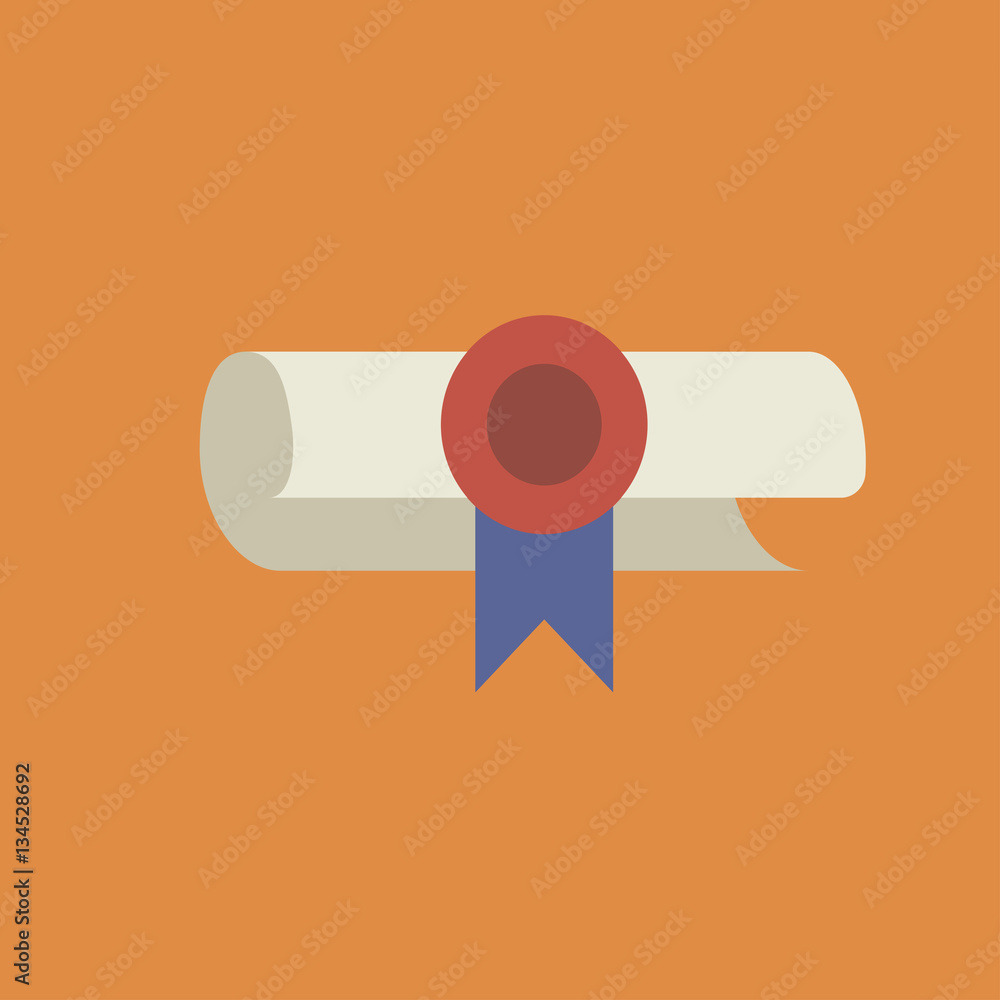 Diploma Icon. flat design Diploma Icon. flat design