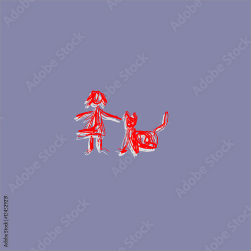 cat girl icon vector
