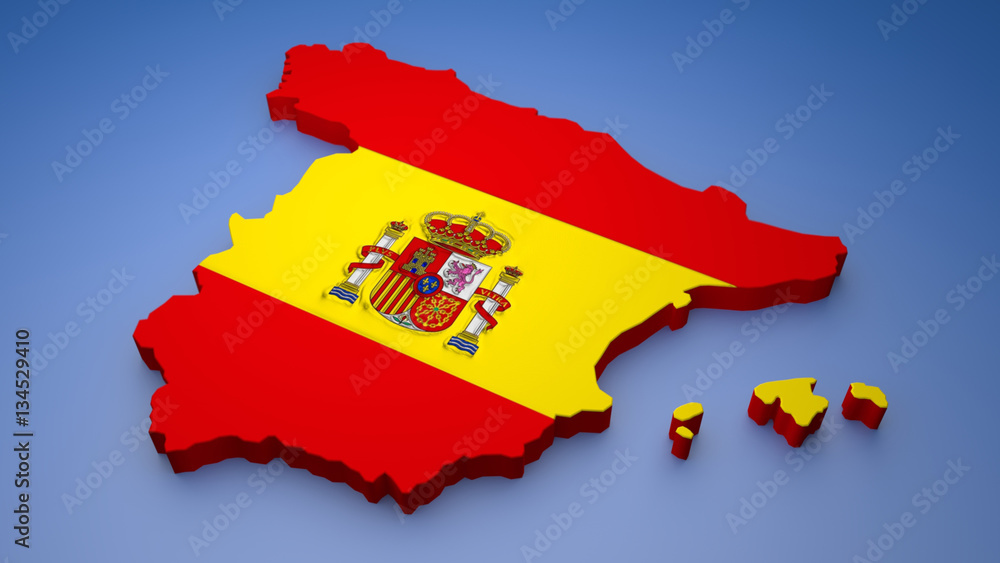 Obraz premium 3D Spain map